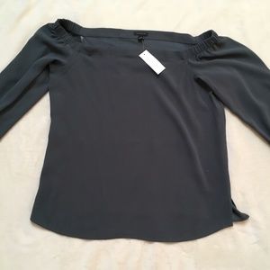 Forest Green Ann Taylor Off Shoulder Blouse